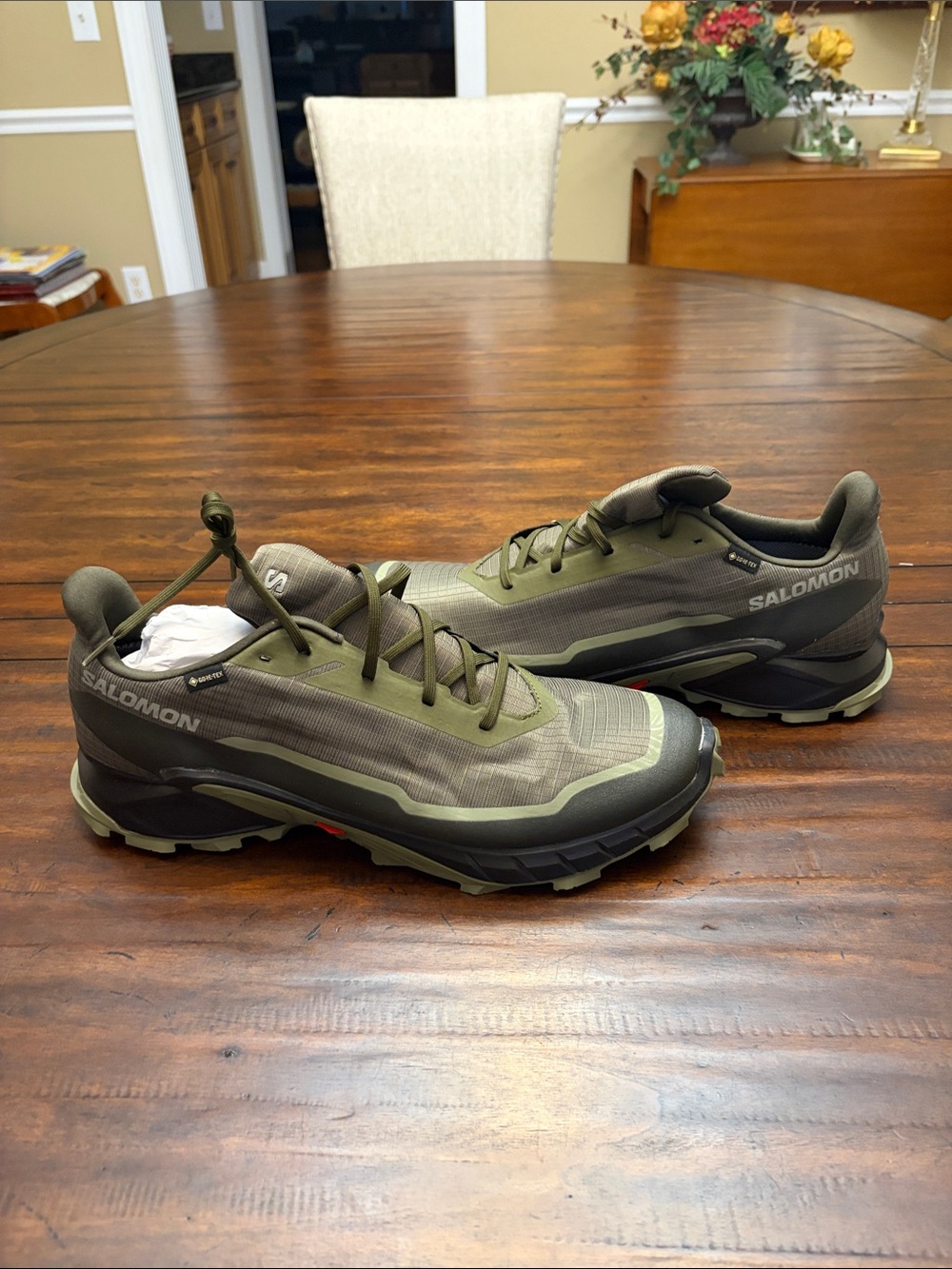 Salomon Green Alphacross 5 GTX Men US 14 ACS